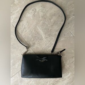 Kate Spade Sawyer Street Declan Purse Black Smooth Leather Crossbody Handbag Bow